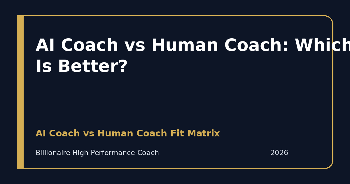 AI Coach vs Human Coach: Which Is Better? — AI Coach vs Human Coach Fit Matrix